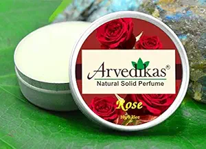 Arvedikas Premium Rose Natural Solid Perfume For Women/Girls/Romantic Floral Scent/Pocket Size Travel Compact Cologne/Long-Lasting/Body Parfum/Special Unique Gift for Her (10gm)