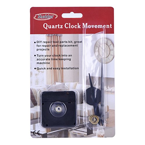 Mudder DIY Hoch Drehmoment Uhrwerk, Maximale Zifferblatte von 3/ 10 Zoll dick, Gesamtschaftlänge von 4/ 5 Zoll (Schwarz) - 6