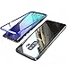 Produktbild Coollee Galaxy S9 Hülle Magnet 9H Tempered Glass Backcover für Samsung Galaxy S9, Handyhülle Kreativ 360 Grad Magnetic Metall Frame Bumper Magnetische Transparent Gehärtetem Glas Cover (Klar Blau)