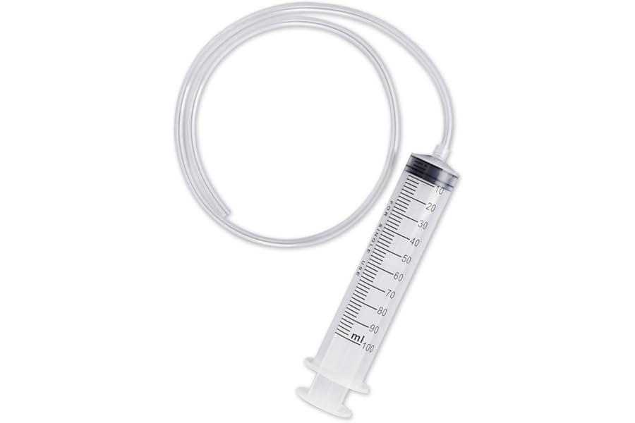 SCSpecial 100ml Oil Syringe with 80cm (31.5in) Tubing for Car Brake Fluid Engine Oil Extractor Large Plastic Brake Bleeding Syringe