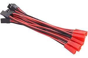 OliYin 10 Stück JR Futaba Männlichen Servo Stecker Verbinder zu JST Weibliche Adapter Kabel 20awg 10 cm Silikon Draht für RC Lipo Batterie
