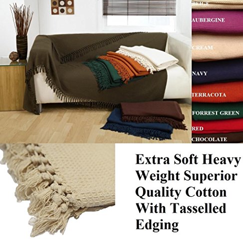 Viceroybedding 100% Brushed Cotton Honeycomb Waffle Bed Sofa Settee Arm Chair Bedspread Throw Blanke Viceroybedding 100% Brushed Cotton Honeycomb Waffle Bed Sofa Settee Arm Chair Bedspread Throw Blanke