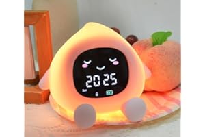 ‎ORIA ORIA Digitaler Kinderwecker, 12/24h Schlaftrainer Kinder mit 9-Farbigem Nachtlicht, 6 Beruhigenden Geräuschen, Einstellbare Helligkeit und Lautstärke, für Baby, Kinder