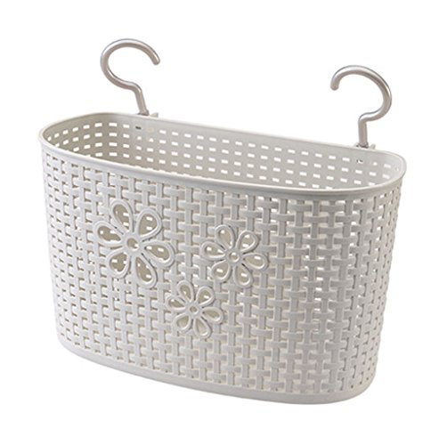 Yiliay Plastik Hängend Duschkorb Hängekorb Aufbewahrungsbox Haken Badkörbe Für Küche Badezimmer-Grau L