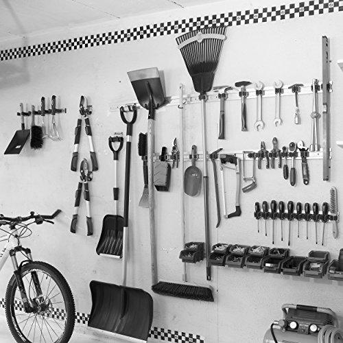 2x Geräteleiste 50 cm Aluminium inkl. 4 Gerätehalter für 20-30 mm Stiele - 4