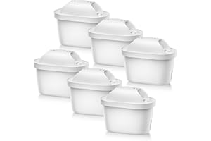Tikstoy Cartuchos de filtro compatible con jarra de agua Brita Marella, Brita®, Maxtra+, Maxtra Plus filtros, Eliminación de cloro, Sabor fresco, 6PCS Cartuchos de Filtro de Agua