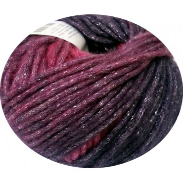 10 x 50g Meteor Wolle zum Stricken und Häkeln mit Glitzer, 500 Gramm Metallic-Wolle lila pink 400-09, - 2