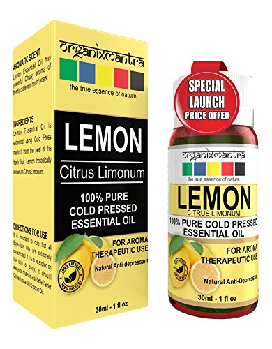 Organix Mantra Lemon Cold Pressed Essential Oil - 30ML, 100% Pure, Natural, Therapeutic Grade RS.249 (62.00% Off) - Amazon