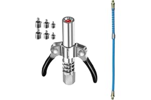 Koeydxst Heavy-Duty Quick Release Grease Coupler NPTI/8 10000 PSI Two Press Easy to Oil Grease Injector