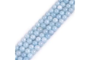 GEM-INSIDE CREATE YOUR OWN FASHION GEM-Inside 8mm Semi-Aquamarine Blue Jade Stone Gemstone Semi Precious Beads for Jewellery Making 15''