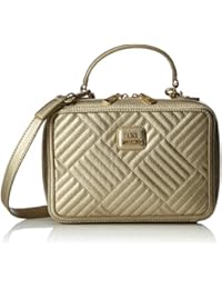 Love Moschino - Borsa Pebble Pu Trapuntato Oro, Carteras de mano con asa Mujer, Gold, 17x27x8 cm (B x H T)