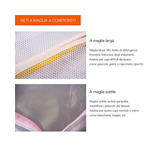 Acxeon 2er Set Wäschenetz Wäschebeutel – Premium Qualität Zweischichtig Waschen Taschen, Wäsche Beutel für Bluse, Strumpfwaren, Strumpf, Unterwäsche, Büstenhalter und Unterwäsche, Travel Laundry Bag (60X50CM – grobe Masche) - 6