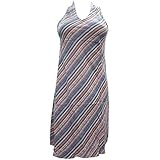 Mogul Interior Women's Beach Skew Whiff Line Dress Small Pink, Blue