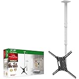 Barkan Supporto da soffitto per TV da 13 a 75 pollici, 4500 l, con 3 movimenti piatti e curvi, supporta fino a 43 kg, estrema