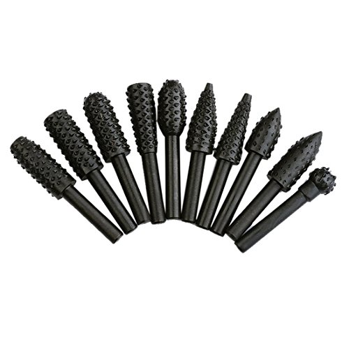 10tlg. Schaftfräser Oberfräser Fräser Set 6mm Schaft Holzfräser für Multifunktionswerkzeug Bohrschleifer - 2