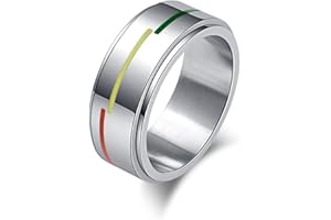 HCMA Neuer Edelstahl-Ring, drehbar, Regenbogenfahne, schwul, lesbisch, Schmuck, versilbert, Liebhaber-Ring, Schmuck, Geschenk