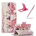 Produktbild Für Samsung Galaxy S5/S5 Neo Hülle Ledertasche Wallet Case,Bookstyle Magnet PU Leder Standfunktion Kompletter Schutz Kartenfach Wallet Cover für Samsung Galaxy S5/S5 Neo,Herzzer Mode Gute Qualität [Blumen Kätzchen Muster] Schutztasche Schutzhülle Handyschale Hülle Flip Case Cover für Samsung Galaxy S5/S5 Neo + 1 x Frei Rosa Handy Halterung Ständer + 1 x Frei Rosa Touch Pen Stift Stylus