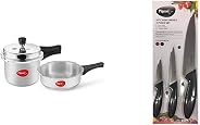 Pigeon by Stovekraft Mini Combi Aluminium Cookware Set, 2-Pieces (2+3 Litres), Silver