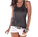 Bling-Bling Dress Women's Knot Back Casual Tank Top darkgrey M