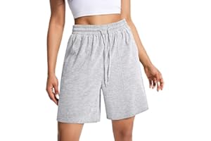 EBANKU Women's High Waisted Athletic Shorts with Pockets, Perfect for Running, Gym, and Lounge, White, One Size