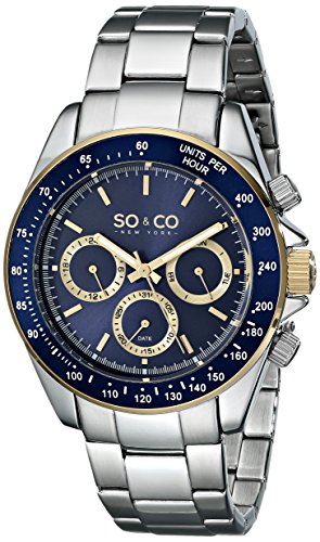SO & CO New York Herren-Armbanduhr Monticello Analog Quarz Edelstahl 5010B.3 SO & CO New York Herren-Armbanduhr Monticello Analog Quarz Edelstahl 5010B.3