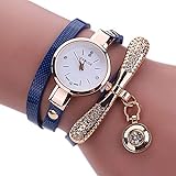 shangjunol Frauen-M?dchen-Klein Dial Mehrschichtige Quarz-Uhr-Legierungs-Metallanh?nger-Armband Armbanduhr Hand Dekor