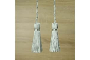 TEXTILE PLAZA 70 Colours Luxury Silk Soft Thread Tassels Latkans Cushion Sewing Craft Curtains (1 Pair / 2 Tassels, Silver Grey T108)
