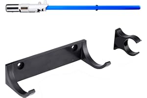 LEKUSHA Horizontal Lightsaber Wall Mount Holder Light Saber Display Rack Hook Stand, Compatible for Any Lightsaber, Black Pack of 1