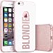 Produktbild finoo | iPhone 7 Plus Pinke bedruckte Rundum 3 in 1 Glitzer Bling Bling Handy-Hülle | Silikon Schutz-hülle + Glitzer + PP Hülle | Weicher TPU Bumper Case Cover | Blondie White