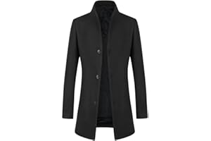 Allthemen Cappotto Invernale da Uomo Trenchcoat Lungo in Lana Caldo Coat Sottile Outerwear a Vento
