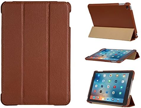 iPad Mini 4 Case, FUTLEX Genuine Leather Smart Cover - Brown - Full Grain Premium Cowhide Leather - Classy Folio Design - Multiple Stand Position - Auto Wake / Sleep Function - Handcrafted - Maximum Protection