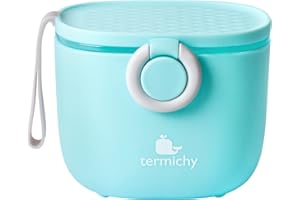 Termichy dozownik mleka w proszku, 500 ml, przenośny pojemnik na mleko, do podróży, ze skrobakiem i łyżeczką (niebieski)