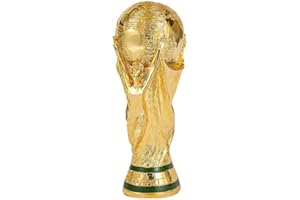 LNGODEHO Trofeo della replica della Coppa del Mondo 2022 Qatar in vetrina, scultura in resina, possedere un premio più grande del calcio mondiale (8,3 pollici)