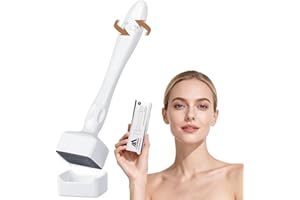 ‎FLINTRONIC flintronic Derma Stamp Einstellbar, Derma-Stempel mit 140 Titan Echte Nadeln, Microneedling Dermastamp 0-3mm, Anti-Aging Mikronadel Stempel für Haar, Bart, Gesicht & Körper (Weiß B)