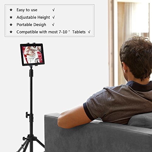 coolplay Boden Stativ Ständer für Tablets und iPads mit, der bag|professional Halterung Halter mit Höhe und 360 Grad rotation|perfect verstellbar für 17,8 cm-10 „iPad/mini, Samsung Galaxy Tab, Smartphones - 2