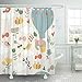 Produktbild LINGJIE Duschvorhang Cute Elephant on Air Balloon Bees Butterflies Clouds Flowers Waterproof Polyester Fabric Set with Hooks