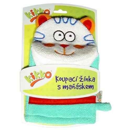 Pure Cotton Fun Animal Shaped Kids and Baby Bath Glove (Cat)