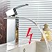 Produktbild AuraLum® Niederdruck Waschtischarmatur Waterfall Wasserhahn Armatur Einhebelmischer Mischbatterie für Badezimmer Waschbecken mit Wassersparende Funktion