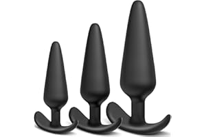 CATOR Set di 3 Plug Anales Silicona,Juguetes Anales Plugs, Juguetes Eróticos para Adultos, S+M +L,Juguetes Eróticos Sexuales pour Femmes Hommes Plugs Anaux Butt Plug Silicone
