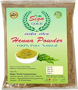 Sign Gold 100% Natural Henna Rajasthani Mehandi Powder for Hair and Hand 500 gm (Pack of 2)