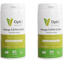 Opti3 Omega-3 850 Milligrams EPA DHA - Vegan Omega 3 Supplement - Twin Pack  120 Capsules - Vegetology : Amazon.co.uk: Health \u0026 Personal Care