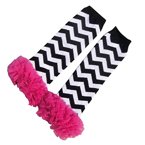 Pinkyee Little Girl'S Chevron Leg Warmers Black