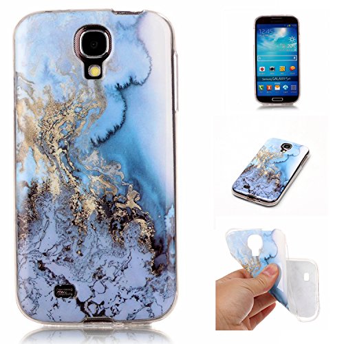 Cozy Hut Für Samsung Galaxy S4 Handyhülle mit Marmor / Marble Design(blau / weiß) | Handytasche | | Schale | | Hülle | | Case | Handy-etui | TPU-Bumper | Soft Case | Schutzhülle Cover für den optimalen Schutz ihres Samsung Galaxy S4 (5 Zoll) - Marmor-blauer Marmor