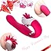 Produktbild Beyanh® Vibratoren für sie,Das Ultimative Vergnügen Zungenlecken Vibrator Massager Klitoris und G-punkt mit stoßfunktion ,Sexspielzeug für Frauen und Paare,Silikon Dildo Massagegerät mit 12 Modus