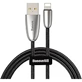 Baseus Torch Serisi Al&uuml;minyum Alaşım &Ouml;rg&uuml; Tasarım 1.5A 2 Metre Lightning ile Uyumlu Data ve Şarj Kablosu Siyah