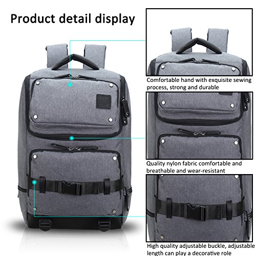 FANDARE Rucksäcke Laptop Freizeit Wanderrucksäcke 17“ Zoll Damen Herren Schulrucksack Schulranzen Reisen Leicht Wasserdicht Nylon - 7
