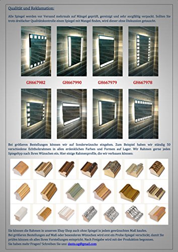 LED Badspiegel 50 x 70 cm Spiegel mit Beleuchtung Bad Spiegel – 667978-1-W57 – warm – weiß - 6