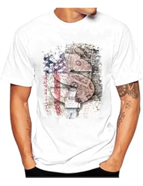 Amlaiworld Herren Kühles Fahnen-Druck-T-Shirt, neue Art-Kurzschluss-Hülsen-Hemden S~XXXXL