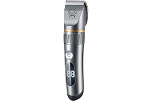 Pet Hair Trimmer Kit, Tyst Kattklippare Som Skötsel med Keramisk Bladkam 5 Hastighetskattkakare för Mattat Långt Hår 1800mAh