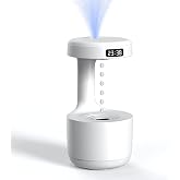 Lipzie Anti-Gravity Ultrasonic Cool Mist Humidifier with 800ml Water Tank, LED Display, USB Powered, Quiet Operation, Auto Wa